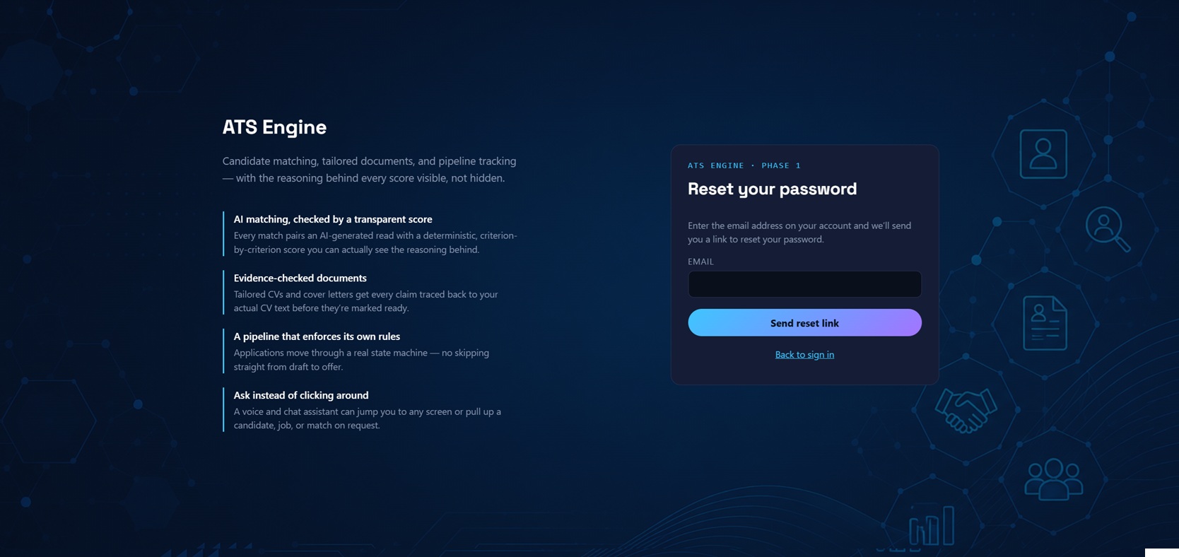 ATS Engine Reset Password Page